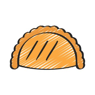 Cornish Pasty düz simgesi, vektör illüstrasyonu 