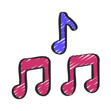 Müzik Notaları Web simgesi vektör illüstrasyonuName