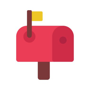 Kapatılan Posta Kutusu düz simgesi, vektör illüstrasyonu 