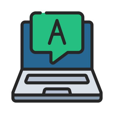 İleti Laptop simgesi, vektör illüstrasyonuna cevap ver  