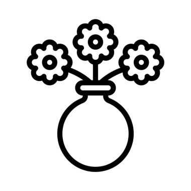 Papatya çiçeği simgesi, vektör illüstrasyonu basit tasarım