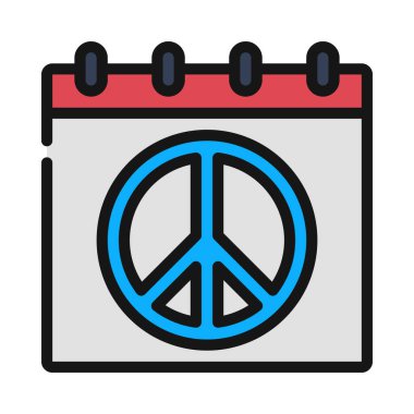 Dünya Barış Günü düz simgesi, vektör illüstrasyonu 