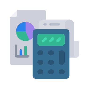 muhasebe düz simgesi, vektör illüstrasyonu 