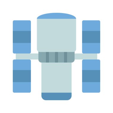 Hubble Teleskop Simgesi Basit Vektör İllüstrasyonu 