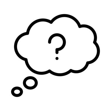 Soru Düşüncesi Kabarcık simgesi çizimi 