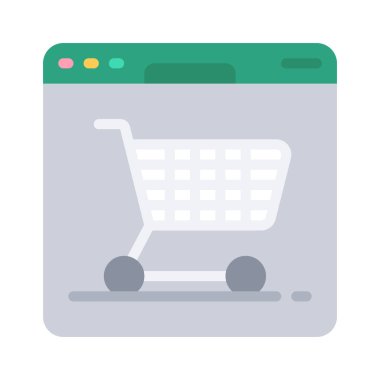 Etrade Web Sitesi simgesi, vektör illüstrasyonu                