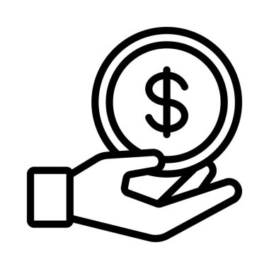 Amerikan Para Birimi Düz Vektör ikonu ile el