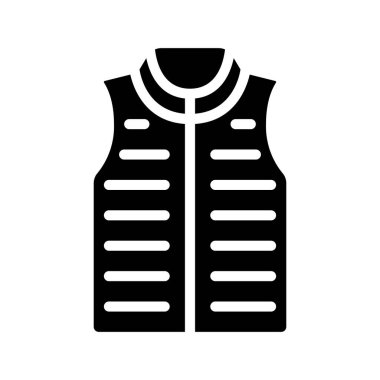 Kolsuz Kabarık Ceket simgesi, vektör illüstrasyonu     