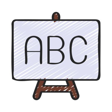 beyaz tahta web simgesi vektör illüstrasyonu