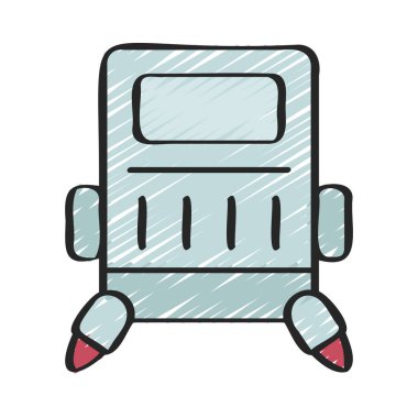 Uzay Jet Paketi ikon vektör illüstrasyon tasarımı