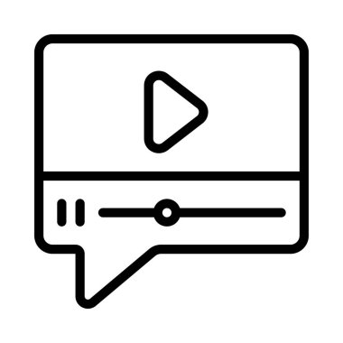 Video İleti Web simgesi vektör illüstrasyonu