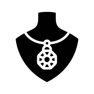 Gem Kolye simgesi tasarım vektörü illüstrasyonu 