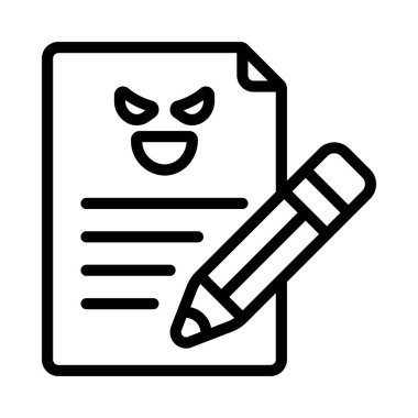 Şeytani Yazma simgesi vektör illüstrasyon tasarımı