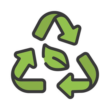 Geri Dönüşüm Yaprak konsepti resimleme 