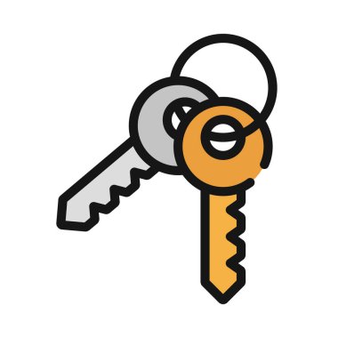 Anahtarlar Keychain web simgesi vektör illüstrasyonunda