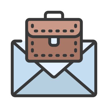 İş E- posta simgesi vektör illüstrasyonu