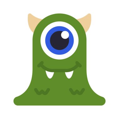 Beyaz arkaplanda canavar vektör çizimi 