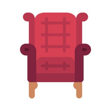 Koltuk simgesi, düz stil. vektör illüstrasyonu 