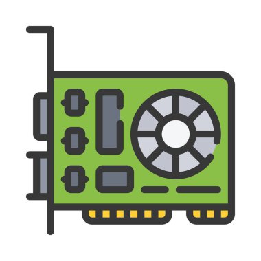 Grafik Kart simgesi vektör illüstrasyon tasarımı