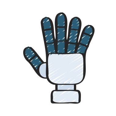 Robot el ikonu, çizgi film tarzı. Robot El