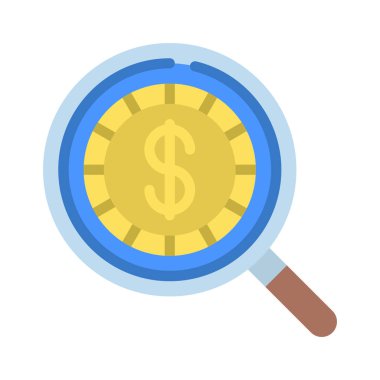 Finansal Araştırma Web simgesi vektör illüstrasyonu