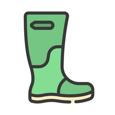 Wellington Boot Web simgesi vektör illüstrasyonu