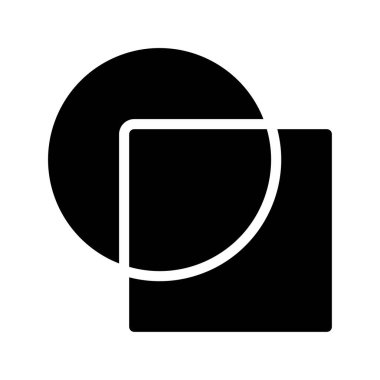 Üst üste bindirilmiş Şekiller düz simge, vektör illüstrasyonu 