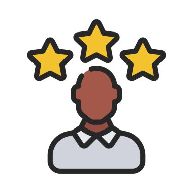 Başarılı Kişi düz simgesi, vektör illüstrasyonu 