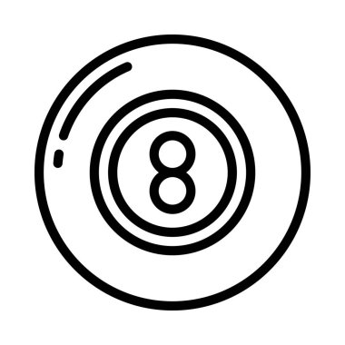 Sekiz Top düz simgesi, vektör illüstrasyonu 