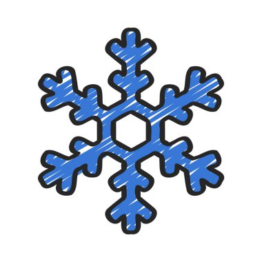 Kar Tanesi ikonu. Kış sezonu dekorasyonu ve noel teması. Yalnız tasarım. vektör illüstrasyonu 