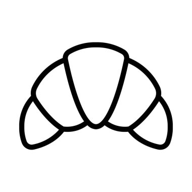 Kruvasan yassı ikon vektör çizimi 