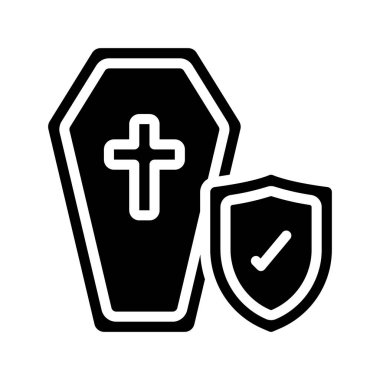 Cenaze Kapağı Web simgesi vektör illüstrasyonu