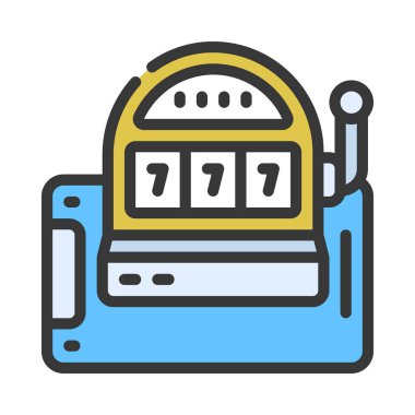 Slot Makinesi Web simgesi vektör çizimi