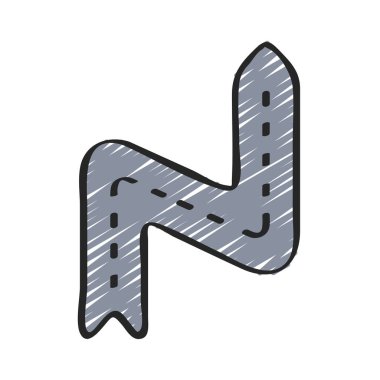 Keskin Bükme düz simgesi, vektör illüstrasyonu 