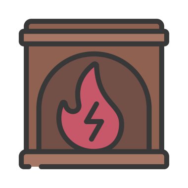 Elektrik Ateşi Web simgesi vektör illüstrasyonu