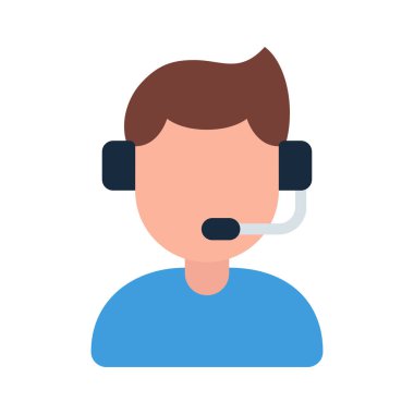 Müşteri Desteği Web simgesi vektör illüstrasyonu