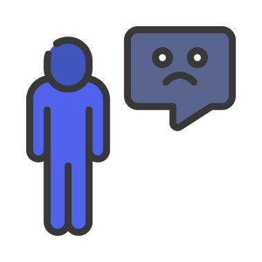 Üzücü Kişi web simgesi vektör illüstrasyonu