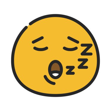 uyuyan emoji düz simge tasarımı                   