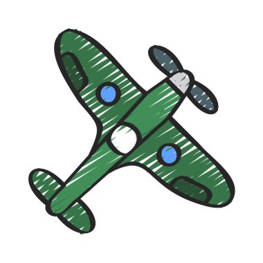 Spitfire Uçak vektör çizimi tasarımı