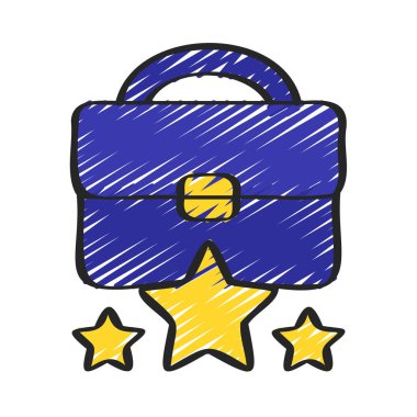 İş dünyası simge vektör illüstrasyonunu gözden geçirdi