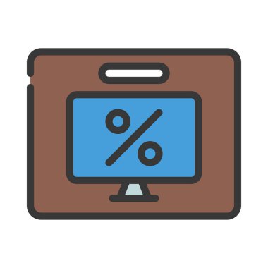 TV ekran simgesi, vektör illüstrasyonu basit tasarım