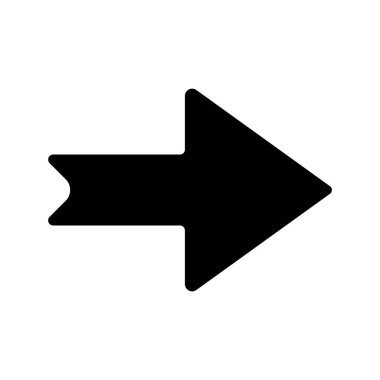 Beyaz arkaplanda ok Banner simgesinin vektör illüstrasyonu 