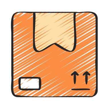 Parsel sembolü düz simge, vektör illüstrasyonu                        