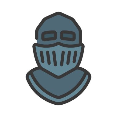 Knight Helmet ikon vektör çizimi tasarımı