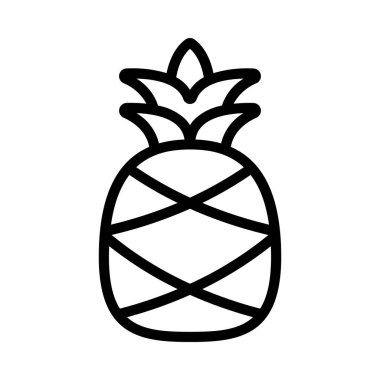 Ananas meyvesi ikonu. Beyaz arkaplanda izole edilmiş web tasarımı için vektör simgesi