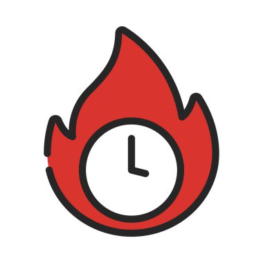 Ateşin Zamanı web simgesi, vektör illüstrasyonu.              