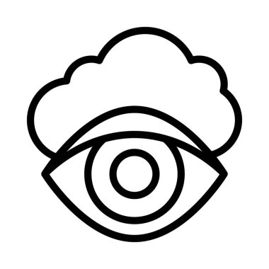 Bulut düz simgesini, vektör illüstrasyonunu görüntüle 