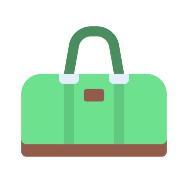 Holdall düz simgesi, vektör illüstrasyonu 