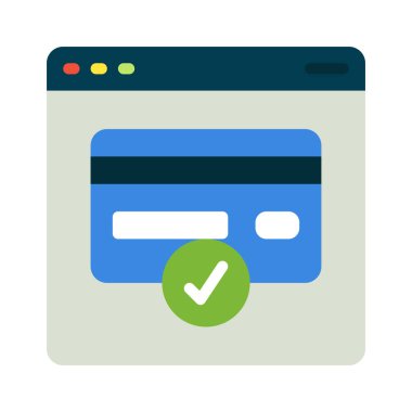 Kabul Edilmiş Ödeme web sitesi vektör illüstrasyonuna sahip web sitesi