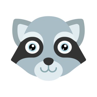 Rakun yassı simgesi, vektör illüstrasyonu 